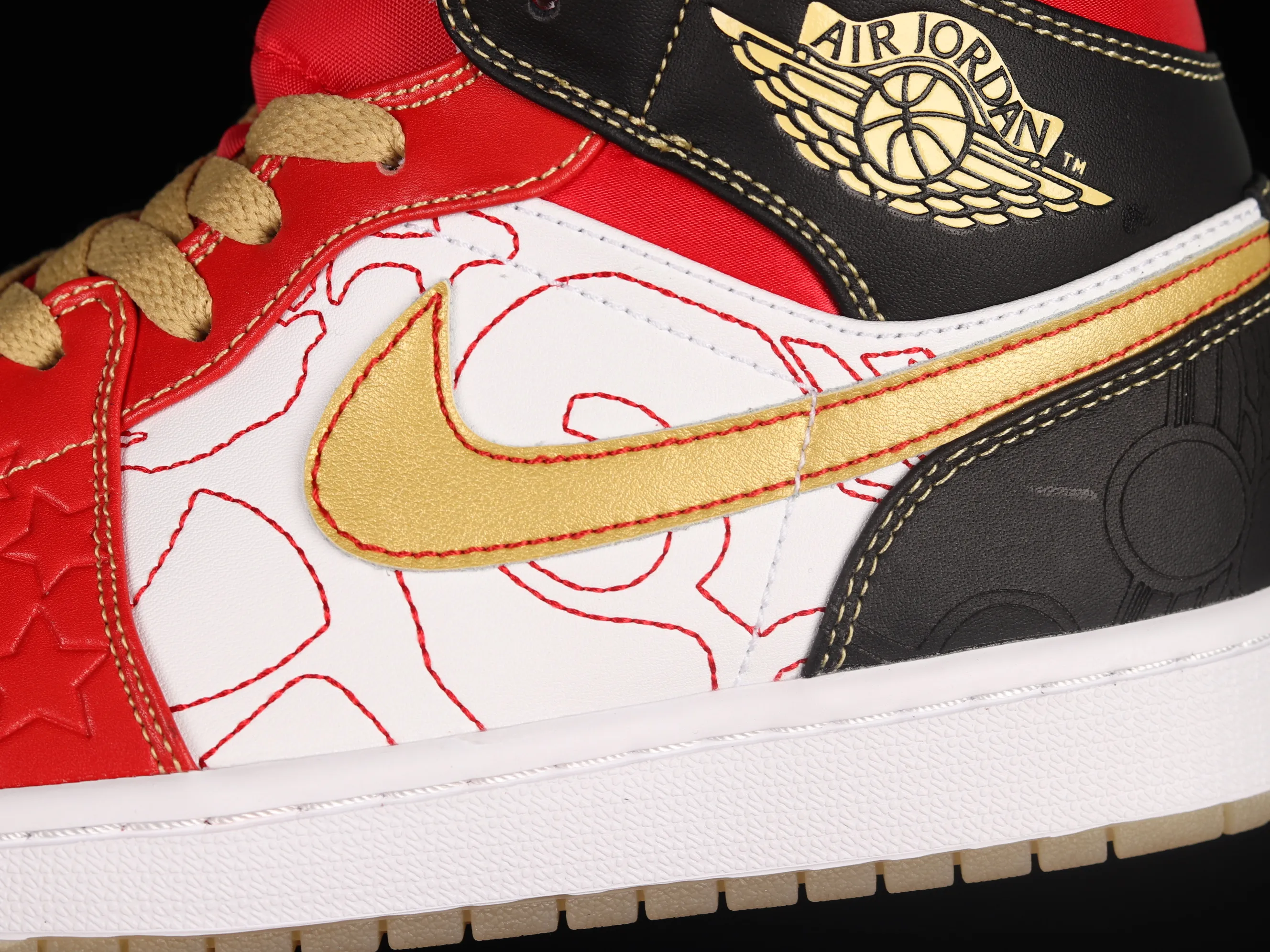 All Categories Air Jordan Jordan Series Basketball Shoes Air Jordan 1 Mid Air Jordan 1 Mid "XQ" AJ1 Joe 1 Festive Zhongbang Basketball Shoes DV0576-176